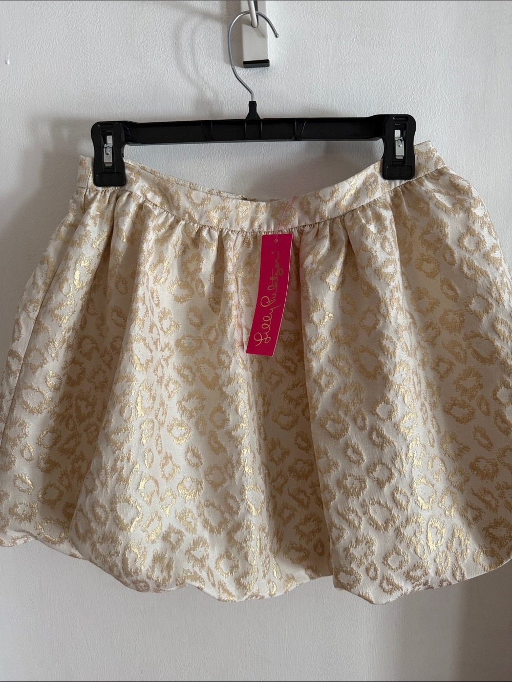 Lilly Pulitzer Cream and Gold Jacquard Circle Skirt